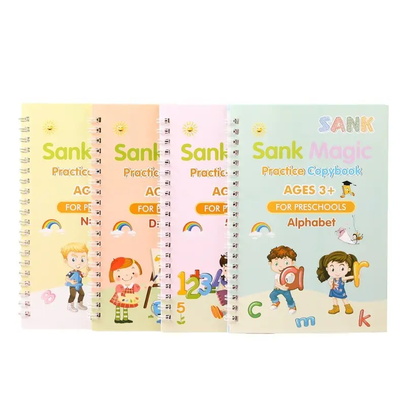 Large Size Kids Handwriting English Sank Magic Practice Copybook Reusable Calligraphy Practice Book for Preschool Kids