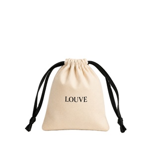 Sac à cordon en coton sergé, pochette en coton, sac de rangement, sac en tissu réutilisable, sac cadeau, sac d'emballage pour bijoux, petit organisateur - Product Image 1