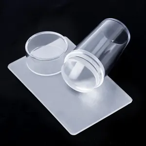 Clear Silicone Head Nail Stamp Set With Scraper To Print Patterns And Create Art Freedom Needed Printing Gel Polish& Steel Plate