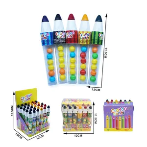 Juguetes de plástico Crayon Candy Container con 6g Candy Packed by Display Box para niños Candy Toys
