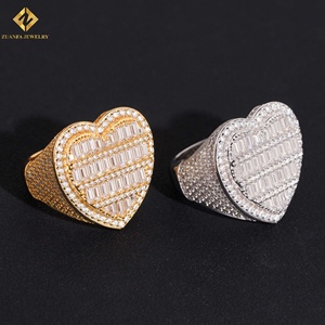 Anillo de Moissanita en Forma de Corazón para Mujer, Chapado en Plata 925, Oro Blanco, Anillo de Boda de Lujo, Joyería Fina, Regalo para Mujer - Product Image 2