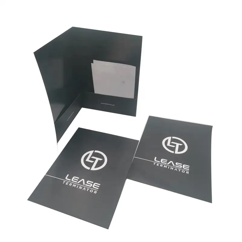 Campione gratuito Logo personalizzato Design stampa personalizza Business School A4 documenti di presentazione cartelle di file di carta con 2 tasche