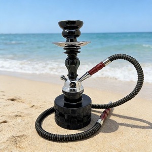 Moderno Set de Cachimba de Vidrio de Doble Manguera con Acabado Espejo, Pipa de Shisha Árabe Portátil para Bar, Hogar y Viajes - Product Image 2