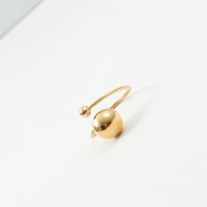Anillo de puño de joyería fina para mujer al por mayor, popular, chapado en oro, de acero inoxidable, ajustable, con cuentas - Product Image 3