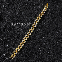 Bracelet chaîne cubaine en alliage de zinc 9 mm, strass scintillants, style hip-hop, tendance, simple, fait main, pour hommes, vente en gros