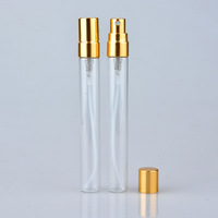 Mini vaporisateur de parfum en verre 3ml 5ml 10ml, design demi-capuchon anodisé, tube transparent, flacon de voyage rechargeable