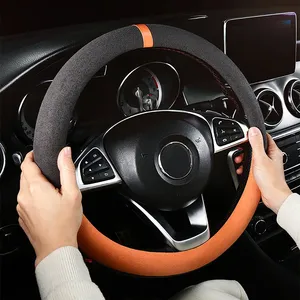 Funda de <span class=keywords><strong>Volante</strong></span> Universal Premium de Gamuza en Forma de D de 15 Pulgadas/38 cm con Forro de Goma Antideslizante, Compatible con la Mayoría de los Volantes Estándar - Product Image 6