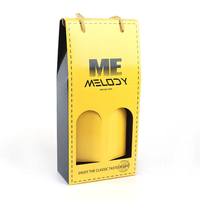 Caja de Regalo de Cartón para Vino y Whisky, con Asa Troquelada, Relieve, Laminación Mate, Recubrimiento UV, Forro de Esponja Reciclable