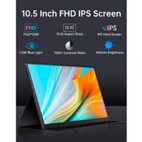 Moniteur portable de 10,5 pouces, écran IPS FHD 1920x1280, haut-parleur HDR, extension d'écran pour ordinateur portable, écran LCD pour PC, téléphone, MAC, accessoire de voyage