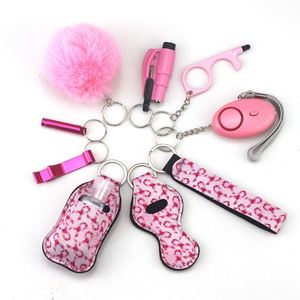 9pcs/set Fashion Self Key Chain Woman Alarm Set Safety Defense <b>Keychain</b> Bulk Self Defense Key Chain Set - Product Image 4