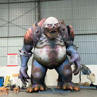 Installation artistique géante gonflable monstre cracheur de brouillard avec structure métallique – Point de repère accrocheur pour aéroports fantastiques et garderies