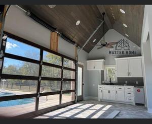 <span class=keywords><strong>Garage</strong></span> moderne en bois noir ATMOS pour villa |   Porte en verre à panneaux thermiques isolés, design résistant au vent, usage commercial et résidentiel - Product Image 3