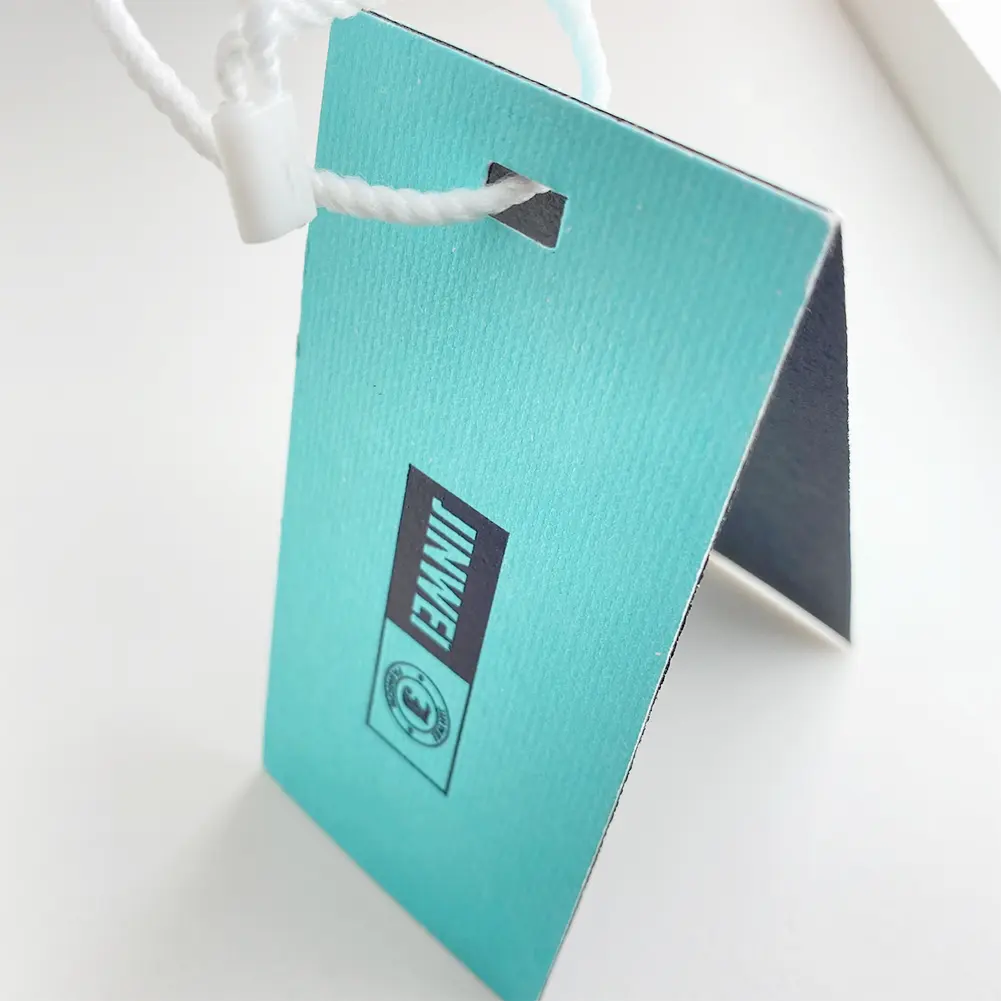 Großhandel hängen Tag Krawatten Kleidungs stück Siebdruck Logo-Etikett mit Schnur Öse, Rechteck Jeans Brown Kraft papier hängen Tags