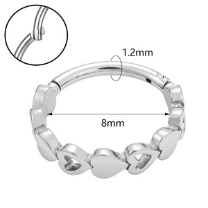 Anillo de Acero Inoxidable para Nariz, <span class=keywords><strong>Piercing</strong></span> <span class=keywords><strong>Daith</strong></span>, Joyería en Forma de Corazón con Bisagras, Septum, Joyería PARA EL Cuerpo - Product Image 3
