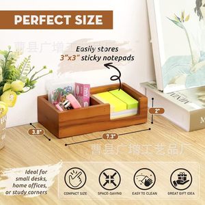 Wooden Office Organizer Rectangle Desktop Storage Box <b>Solid</b> <b>Wood</b> <b>Desk</b> Tray For Meeting Room Home Office Classroom Use - Product Image 5