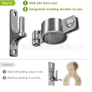 Bisagra de Puerta de Acero Inoxidable 304 para Montaje en Pared, 35mm 41mm 47mm 60mm, Uso Industrial y Agrícola de Alta Resistencia - Product Image 1