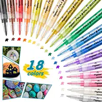Acryl Verf Pennen 18 Kleuren Permanente Verf Art Markers Waterbasis Pen Set