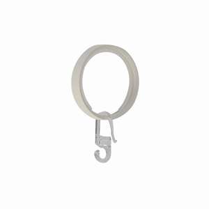 LOFT LINE - Ensemble de 8 anneaux de rideaux en métal, couleur blanche - Product Image 1