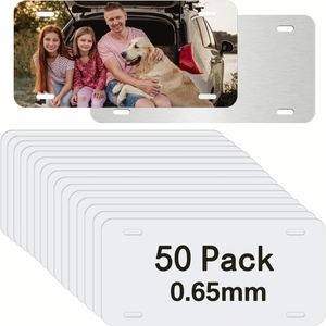 Plaque d'immatriculation personnalisée en aluminium, sublimation métallique, vente en gros, résistante aux UV, pour automobile - Product Image 1