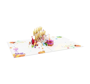 Tarjeta de Felicitación Personalizada con Impresión Digital 3D, Diseño Vietnamita, de Lujo, con Velas Artísticas de Papel, para Fiestas de Cumpleaños - Product Image 1