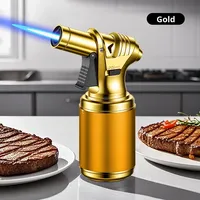 Briquet à flamme puissante en alliage métallique, résistant au vent, haute température, jet direct, durable et écologique