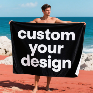 Schwarz Weiß Design Anpassbare recycelte schnell trocknende leichte Handtücher Mikro faser Sand Free Print Benutzer definierte Strand tuch mit Logo - Product Image 2