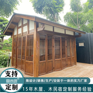 Cabane d'été traditionnelle en bois, structure traitée thermiquement et résistante à la pourriture, pour utilisation comme salon de thé dans le jardin - Product Image 3
