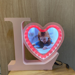 Vendite calde sublimazione bianco cornice fotografica personalizzata Led magico amore specchio con caricatore Usb luce notturna per regalo di san valentino - Product Image 2