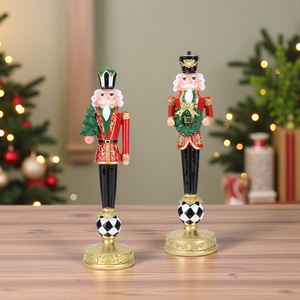 Figurine de soldat <span class=keywords><strong>casse</strong></span>-<span class=keywords><strong>noisette</strong></span> personnalisable Redeco, figurine de Noël fantaisie, design boule sur pied, vente en gros et au détail - Product Image 4