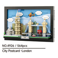 Wange 4926 Carte postale de la ville de Londres, modèle de briques personnalisées, ensemble de blocs de construction pour enfants, jouet en plastique, vente en gros, Juguetes