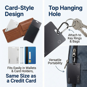 Tarjeta Localizadora Recargable para Cartera, Compatible con <span class=keywords><strong>Apple</strong></span> Find My iOS, Admite Carga Inalámbrica - Product Image 2