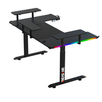 Bureau de jeu réglable Beisijie, nouveau modèle, RGB, pour ordinateur, électrique, en forme de U, grande table