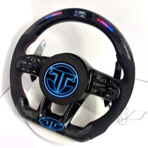 Volante de Fibra de Carbono para <span class=keywords><strong>Mercedes</strong></span> Benz AMG, Compatible con los Modelos W117, W176, W177, W203, W204, W205, W211, W212, W213, W218, C43, C63, C200, C300 - Product Image 2