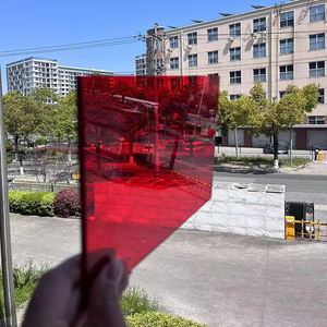 6mm/8mm/10mm Grosso Vermelho Perfurado Folha De Acrílico Painel De Vidro Orgânico para Displays Exposições Obras De Arte - Product Image 4