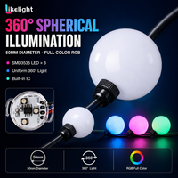 Luces LED de Cadena de Bolas de Píxeles 3D RGB DMX512 UCS2903 de 50 mm, Inteligentes y Direccionables, IP67, 24 V, OEM ODM, para Decoración de Eventos Comerciales