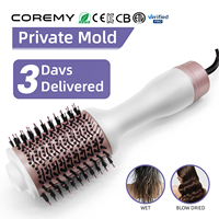Brosse coiffante à air chaud portable, sèche-cheveux rotatif, ionique, tourmaline, chauffée, baril ovale, ensemble multi-styles, Flexstyle, enroulement automatique