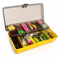 Ensemble de 302 leurres de pêche en boîte double couche - Appâts durs, appâts souples, cuillères, hameçons, plombs, kit complet d'accessoires de pêche