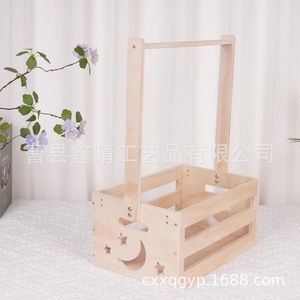 Porte-bébé en bois, boîte de rangement pour jouets et articles de toilette, étagère de rangement en bois massif pour vêtements de nouveau-né - Product Image 4