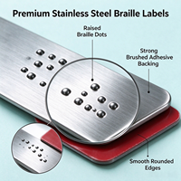 Autocollant Braille en Acier Inoxydable pour Ascenseur, Boutons Tactiles Accessibles, Étiquette Braille ADA Personnalisable pour Aveugles
