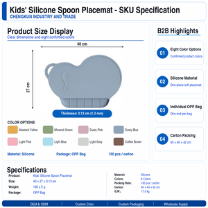 <span class=keywords><strong>Tapis</strong></span> de table en <span class=keywords><strong>silicone</strong></span> en forme de nuage pour enfants, antidérapant, de qualité alimentaire, avec fente de rangement pour cuillère et boucle de suspension - Product Image 3