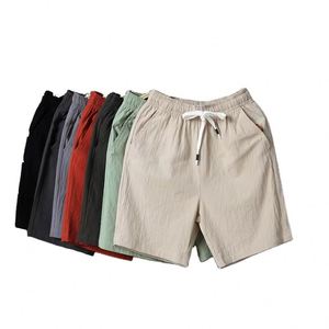 Pantalones Cortos de Verano para Hombre, Tallas M-9XL, Tendencia, Cinco Cuartos, Lino de Algodón Fino, Pantalones Medios Casuales, Pantalones de Playa Transpirables, Pantalones Cortos de Gimnasio - Product Image 1