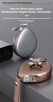 Kabel Data 2-in-3 Retractable Satu Port /Konektor Micro USB/USB-C Pengisian Cepat PD Terbuat dari Termoplastik Elastomer