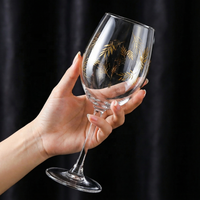 Ensemble de verrerie multi-style à motif de feuille d'or de luxe pour la maison, le bar, les fêtes, collection de verres à boire élégants et de qualité supérieure