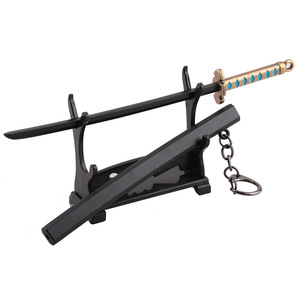 Porte-clés Katana Demon Slayer de 17 cm, Anime <span class=keywords><strong>Kimetsu</strong></span> <span class=keywords><strong>No</strong></span> <span class=keywords><strong>Yaiba</strong></span>, couteau de <span class=keywords><strong>ninja</strong></span> Tanjirou, mini katana japonais, sabre samouraï en fer, jouet cadeau - Product Image 3