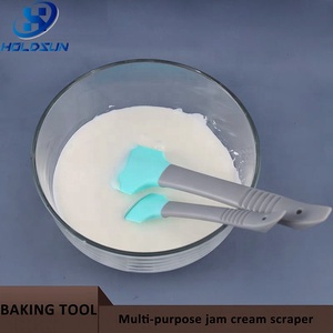 Mezclador antiadherente de grado alimenticio resistente al calor de Color personalizado, cuchara de hielo, espátula raspadora de crema de silicona en ángulo con mango de abrelatas - Product Image 5