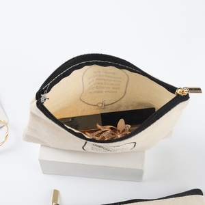 Bolsa de Lona Natural con Logotipo Personalizado, Bolsa de Maquillaje con Cierre de Algodón, Bolsa Cosmética - Product Image 5