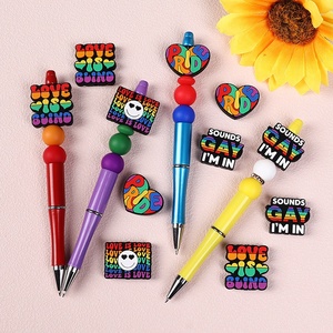 Rainbow Letter Silicone Beads para <span class=keywords><strong>DIY</strong></span> Dia do Orgulho Pulseiras Homens Mulheres Broches Moda Jóias Acessórios Soltos - Product Image 3
