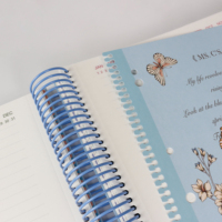 Carnets à spirale A4 avec couverture rigide résistante aux rayures, motif papillon bleu, pages intérieures de haute qualité, carnet de notes A4