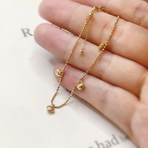 Xinfly 18K Yellow Gold Heart Pendant <b>Cute</b> Bead Style <b>Bracelet</b> Fine Chain & Link <b>Bracelets</b> for Gift or Party - Product Image 3