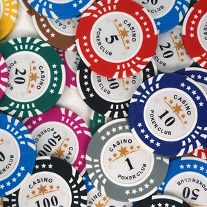 Fichas de póker de alta calidad, arcilla de cinco estrellas, 14g, 40mm, 11 colores con palos de valor en efectivo, logotipo personalizado para casino, club de póker, venta al por mayor de fábrica - Product Image 4